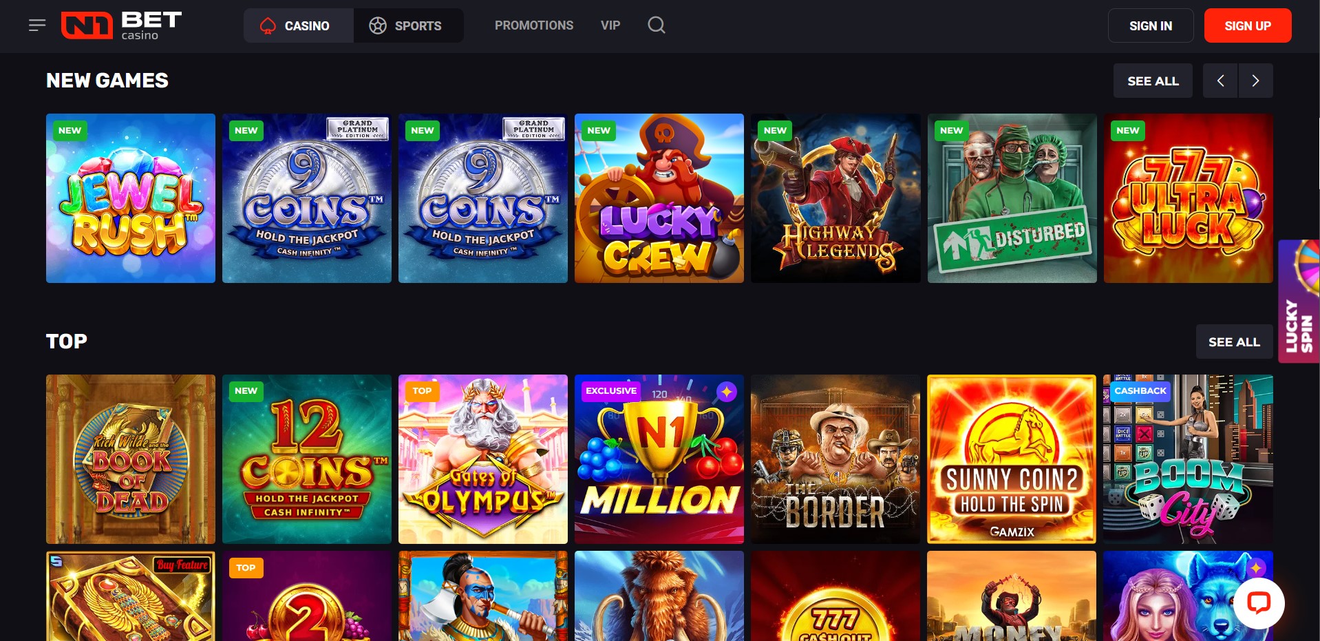 N1Bet bitcoin mobile