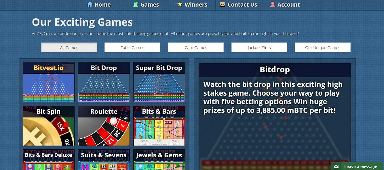 777Coin Casino Crypto Games