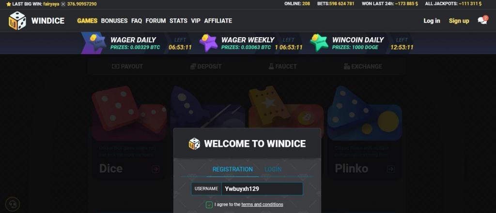 WinDice.io Bitcoin Casino
