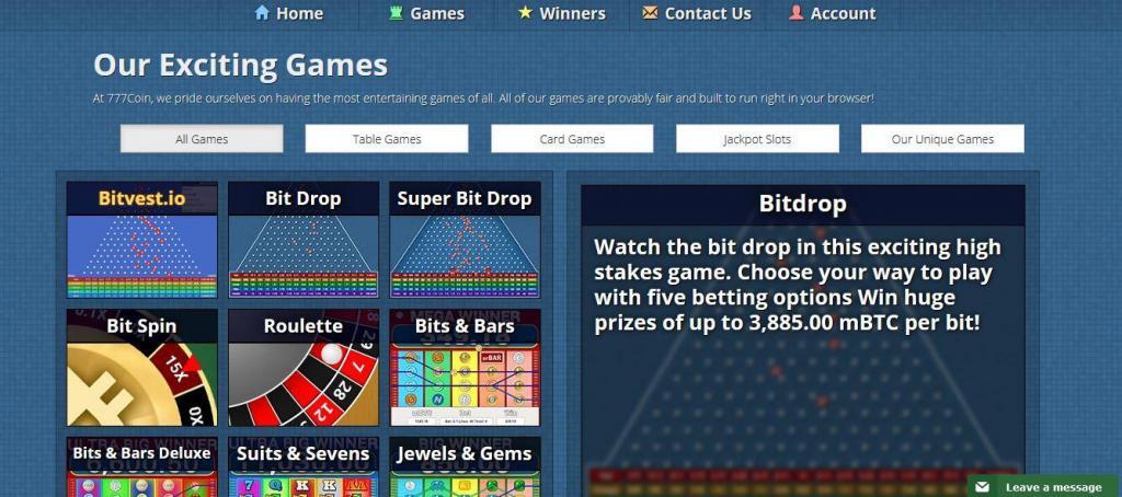 777Coin Casino Crypto Games