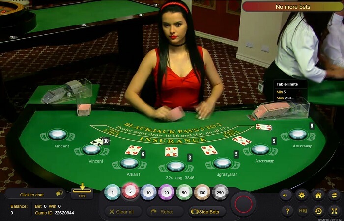 Juega blackjack en vivo online